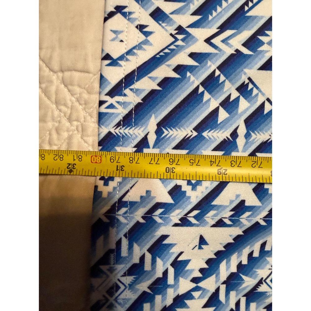 Panhandle Performance Mens XXL Blue White Aztec Southwestern Snap Polo Shirt - Picture 12 of 13
